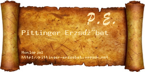 Pittinger Erzsébet névjegykártya