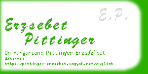 erzsebet pittinger business card